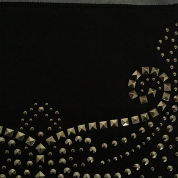 NWT Michael Kors Large Rhea Studded Lg Zip Clutch Dark Chocolate Almost Black - Picture 4 of 7